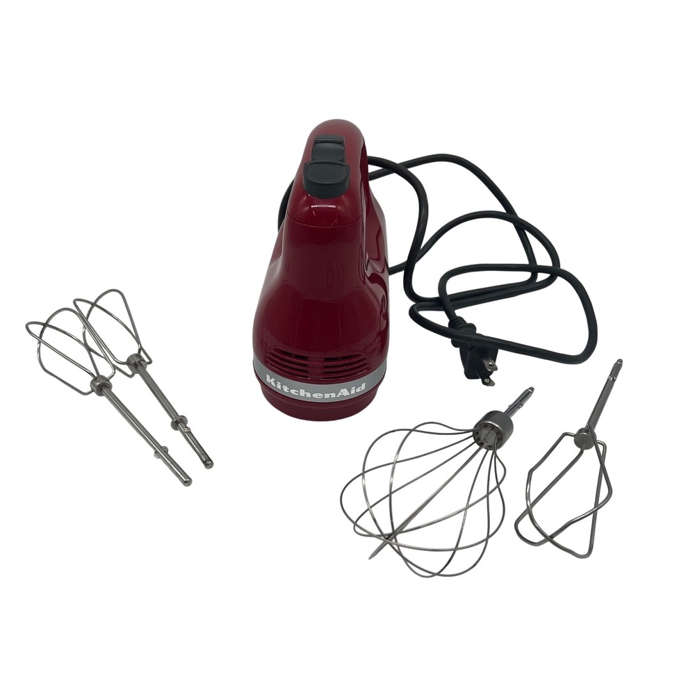 KitchenAid Hand Mixer KHM512ER Empire Red 5 Speed with Whisk & Beaters
